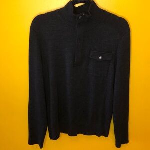 Banana Republic Black Merino Wool Blend Mock Neck Sweater Medium